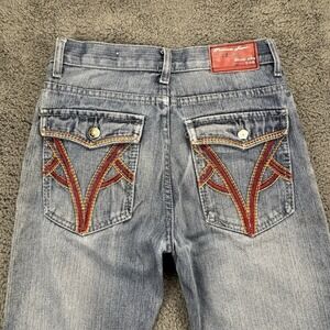 Chams Premium Jeans Women 14 (25x27) 506 Skinny Slim Embroidered Whiskered‎